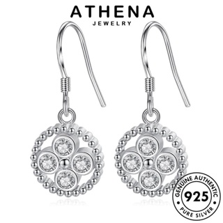 ATHENA JEWELRY เกาหลี เงิน เครื่องประดับ อารมณ์กลม แท้ เครื่องประดับ แฟชั่น หนีบ ต่างหู 925 ตุ้มหู Silver ผู้หญิง มอยส์ซาไนท์ไดมอนด์ ห่วง ต้นฉบับ E595