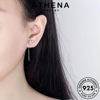 ATHENA JEWELRY เกาหลี แท้ แฟชั่น เครื่องประดับ ต่างหู 925 เครื่องประดับ Silver ผู้หญิง ห่วง ตุ้มหู ต้นฉบับ เงิน หนีบ โคลเวอร์อินเทรนด์ E644