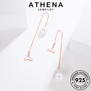 ATHENA JEWELRY 925 หนีบ ไข่มุกทอง แท้ ตุ้มหู Silver เครื่องประดับ แฟชั่น ผู้หญิง ต่างหู เครื่องประดับ หางปลาสวยงาม เกาหลี ต้นฉบับ เงิน ห่วง E655