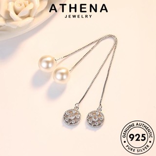 ATHENA JEWELRY ไข่มุก Silver ต่างหู หนีบ ตุ้มหู ผู้หญิง ห่วง เงิน เครื่องประดับ ต้นฉบับ 925 ดอกบัวแฟชั่น เกาหลี แท้ เครื่องประดับ แฟชั่น E664