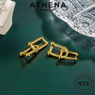 ATHENA JEWELRY ทอง ต้นฉบับ ในหัวเข็มขัดเกือกม้าส่วนบุคคล 925 เงิน ผู้หญิง ตุ้มหู ต่างหู เกาหลี ห่วง Silver หนีบ เครื่องประดับ เครื่องประดับ แฟชั่น แท้ E688