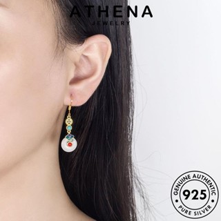 ATHENA JEWELRY เงิน หนีบ แฟชั่น ต่างหู เกาหลี ทองหยก แท้ ผู้หญิง เครื่องประดับ ห่วง เคลือบมหามงคล ต้นฉบับ ตุ้มหู 925 Silver เครื่องประดับ E715