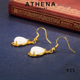 ATHENA JEWELRY แท้ 925 ทองหยก เครื่องประดับ เกาหลี เครื่องประดับ ห่วง แฟชั่น ต่างหู น้ำหวาน ต้นฉบับ หนีบ ผู้หญิง เงิน ตุ้มหู Silver E717