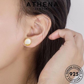 ATHENA JEWELRY หนีบ โบว์ย้อนยุค ต่างหู ตุ้มหู เกาหลี เครื่องประดับ Silver ทองหยก ห่วง ผู้หญิง 925 เครื่องประดับ แท้ ต้นฉบับ แฟชั่น เงิน E726