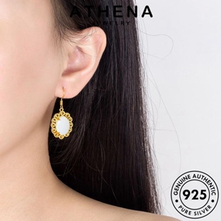 ATHENA JEWELRY เงิน เครื่องประดับ ย้อนยุคที่หรูหรา เกาหลี ผู้หญิง ทองหยก ห่วง ตุ้มหู หนีบ แฟชั่น เครื่องประดับ Silver 925 ต่างหู แท้ ต้นฉบับ E727