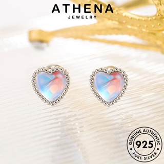 ATHENA JEWELRY Silver แฟชั่น ความรักที่สง่างาม ผู้หญิง เกาหลี 925 ต่างหู มูนสโตน แท้ ตุ้มหู หนีบ เครื่องประดับ ต้นฉบับ เครื่องประดับ ห่วง เงิน E784