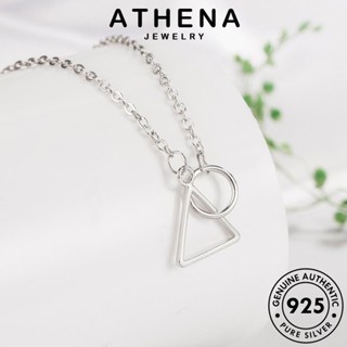 ATHENA JEWELRY สามเหลี่ยมง่ายๆ ผู้หญิง เครื่องประดับ จี้ แฟชั่น ต้นฉบับ เกาหลี สร้อยคอ 925 เครื่องประดับ Silver แท้ เงิน N2