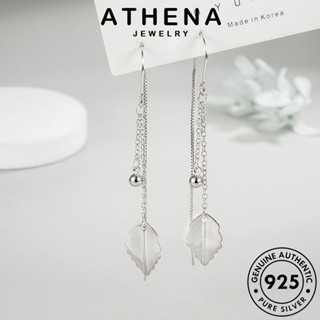 ATHENA JEWELRY เครื่องประดับ ต้นฉบับ 925 ต่างหู ตุ้มหู ใบหวาน เกาหลี แท้ หนีบ เครื่องประดับ ผู้หญิง แฟชั่น ห่วง เงิน Silver E762