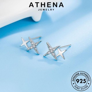 ATHENA JEWELRY ต้นฉบับ เงิน Silver หนีบ ตุ้มหู เครื่องประดับ 925 ผู้หญิง เครื่องประดับ ห่วง แท้ แฟชั่น เกาหลี ดาวออกแบบ ต่างหู E769