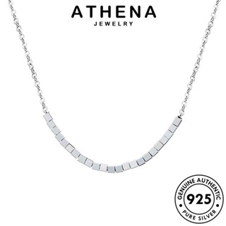 ATHENA JEWELRY 925 เครื่องประดับ สร้อยคอ เครื่องประดับ ลูกบาศก์วรรณกรรม ต้นฉบับ แท้ เกาหลี เงิน จี้ ผู้หญิง แฟชั่น Silver N47