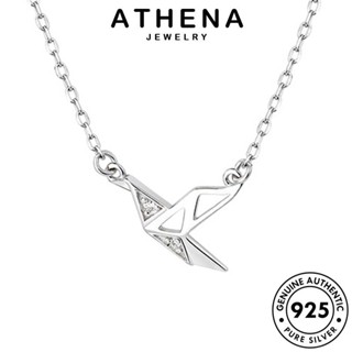 ATHENA JEWELRY ผู้หญิง Silver เกาหลี สร้อยคอ แฟชั่น เครื่องประดับ เครื่องประดับ เครน จี้ เงิน 925 แท้ ต้นฉบับ สด N18