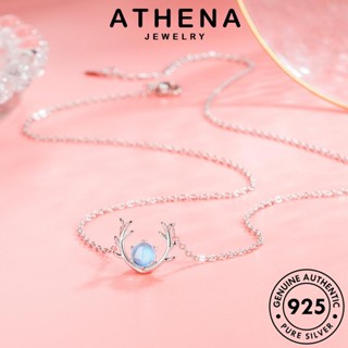 ATHENA JEWELRY ผู้หญิง แท้ Silver สร้อยคอ มูนสโตน แฟชั่น เงิน 925 เครื่องประดับ เครื่องประดับ เกาหลี จี้ กวางป่า ต้นฉบับ N20