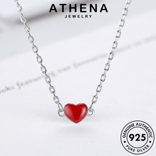 ATHENA JEWELRY เครื่องประดับ ผู้หญิง Silver เครื่องประดับ สร้อยคอ แฟชั่น หัวใจสีแดงที่สร้างสรรค์ แท้ 925 จี้ เงิน ต้นฉบับ เกาหลี N27