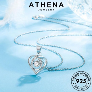 ATHENA JEWELRY เครื่องประดับ เงิน เกาหลี แท้ เครื่องประดับ ผู้หญิง ต้นฉบับ สร้อยคอ แฟชั่น รูปหัวใจหรูหราแสง จี้ 925 Silver N196