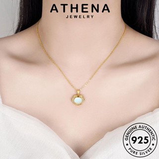 ATHENA JEWELRY ล็อคนิรภัยแบบย้อนยุค เกาหลี สร้อยคอ 925 ทองหยก ผู้หญิง แท้ จี้ เครื่องประดับ แฟชั่น ต้นฉบับ Silver เงิน เครื่องประดับ N303