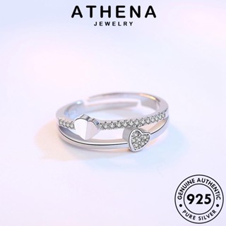 ATHENA JEWELRY เกาหลี Silver รูปหัวใจแฟชั่น แฟชั่น เงิน เครื่องประดับ แท้ เครื่องประดับ 925 แหวน ต้นฉบับ ผู้หญิง มอยส์ซาไนท์ไดมอนด์ R5