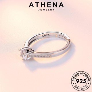 ATHENA JEWELRY แท้ เกาหลี Silver แฟชั่น มอยส์ซาไนท์ไดมอนด์ แฟชั่นหกกรงเล็บ เครื่องประดับ เงิน แหวน 925 ต้นฉบับ เครื่องประดับ ผู้หญิง R6