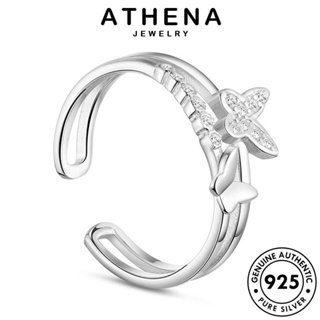 ATHENA JEWELRY แฟชั่น เครื่องประดับ แหวน เงิน ต้นฉบับ ผีเสื้อแฟชั่น แท้ ผู้หญิง มอยส์ซาไนท์ไดมอนด์ เครื่องประดับ เกาหลี Silver 925 R12