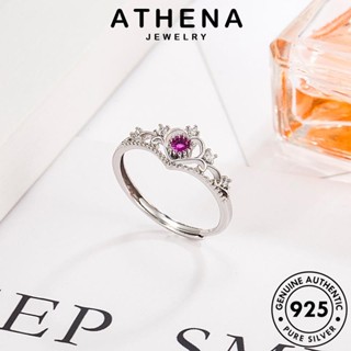 ATHENA JEWELRY เกาหลี Silver ผู้หญิง เครื่องประดับ เงิน ต้นฉบับ แฟชั่น คริสตัลเพชรสีชมพู เครื่องประดับ แท้ แหวน โคโรลล่าแสนโรแมนติก 925 R35