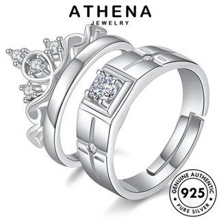 ATHENA JEWELRY ต้นฉบับ เครื่องประดับ Silver เงิน 925 มอยส์ซาไนท์ไดมอนด์ แหวน เครื่องประดับ แฟชั่น เกาหลี มงกุฎแฟชั่น แท้ คู่รัก R45