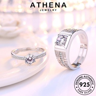 ATHENA JEWELRY แฟชั่น 925 คู่รัก แหวน Silver แท้ เกาหลี เงิน เครื่องประดับ เครื่องประดับ ต้นฉบับ มอยส์ซาไนท์ไดมอนด์ แฟชั่น R47