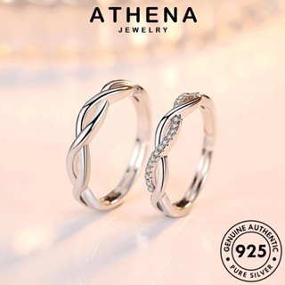 ATHENA JEWELRY ต้นฉบับ มอยส์ซาไนท์ไดมอนด์ เครื่องประดับ เกาหลี แฟชั่น เครื่องประดับ ง่าย แท้ แหวน 925 Silver เงิน คู่รัก R48