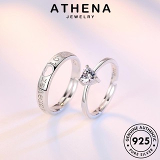 ATHENA JEWELRY เงิน รูปหัวใจแฟชั่น คู่รัก แท้ แหวน เกาหลี แฟชั่น Silver 925 มอยส์ซาไนท์ไดมอนด์ เครื่องประดับ ต้นฉบับ เครื่องประดับ R51