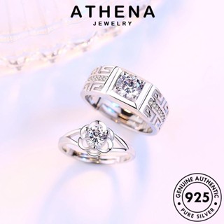 ATHENA JEWELRY ต้นฉบับ เครื่องประดับ มอยส์ซาไนท์ไดมอนด์ พลัมคลาสสิก คู่รัก เครื่องประดับ แท้ เกาหลี แฟชั่น เงิน 925 แหวน Silver R73