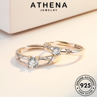 ATHENA JEWELRY มอยส์ซาไนท์ไดมอนด์ เงิน เกาหลี รักแฟชั่น Silver คู่รัก 925 แท้ แฟชั่น ต้นฉบับ เครื่องประดับ แหวน เครื่องประดับ R76