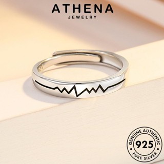 ATHENA JEWELRY ต้นฉบับ อิเล็กโทรแกรมความรักที่เรียบง่าย เกาหลี เงิน แท้ เครื่องประดับ คู่รัก แฟชั่น แหวน 925 Silver เครื่องประดับ R84