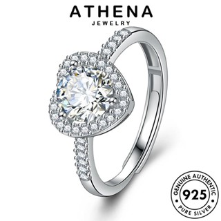 ATHENA JEWELRY แท้ เครื่องประดับ ผู้หญิง เงิน มอยส์ซาไนท์ไดมอนด์ 925 ต้นฉบับ Silver แหวน เกาหลี หัวใจกลวง เครื่องประดับ แฟชั่น R122