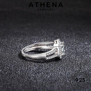 ATHENA JEWELRY เส้นกลวง เครื่องประดับ 925 Silver แท้ แฟชั่น ผู้หญิง เครื่องประดับ เงิน แหวน ต้นฉบับ มอยส์ซาไนท์ไดมอนด์ เกาหลี R123