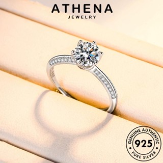 ATHENA JEWELRY เงิน เครื่องประดับ แท้ แหวน เครื่องประดับ ต้นฉบับ แฟชั่น Silver ผู้หญิง เกาหลี มอยส์ซาไนท์ไดมอนด์ 925 มีสไตล์หนึ่งกะรัต R132