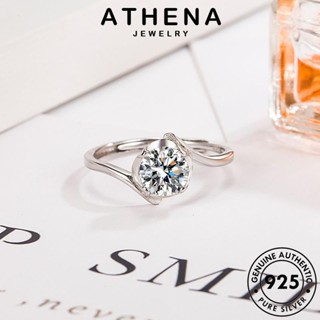 ATHENA JEWELRY เครื่องประดับ เครื่องประดับ 925 ต้นฉบับ เงิน แท้ เปิดแขนบิด ผู้หญิง มอยส์ซาไนท์ไดมอนด์ เกาหลี แฟชั่น แหวน Silver R136