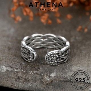 ATHENA JEWELRY แท้ ผู้หญิง เครื่องประดับ เงิน แหวน แฟชั่น Silver เครื่องประดับ ตารางย้อนยุค 925 ต้นฉบับ เกาหลี R160