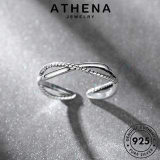 ATHENA JEWELRY แหวน เครื่องประดับ ต้นฉบับ 925 เงิน ผู้หญิง แฟชั่น เครื่องประดับ แท้ เรขาคณิตย้อนยุค เกาหลี Silver R175