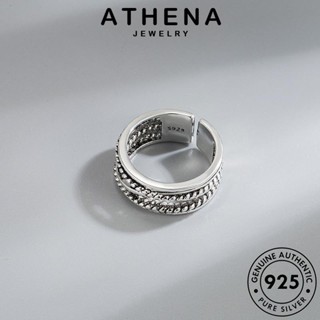 ATHENA JEWELRY ผู้หญิง 925 แท้ ต้นฉบับ Silver เกาหลี เครื่องประดับ เงิน แฟชั่น เครื่องประดับ แหวน เชือกถักบิดวินเทจ R191