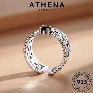 ATHENA JEWELRY ต้นฉบับ แท้ แหวน เครื่องประดับ Silver ห่วงโซ่ความคิดสร้างสรรค์ ผู้หญิง เงิน แบล็คไดมอนด์ออบซิเดียน 925 เครื่องประดับ แฟชั่น เกาหลี R153