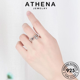 ATHENA JEWELRY แหวน ยิ้มย้อนยุค ต้นฉบับ เกาหลี เครื่องประดับ เครื่องประดับ 925 แฟชั่น แท้ ผู้หญิง Silver เงิน R201