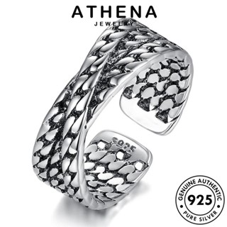 ATHENA JEWELRY แฟชั่น Silver ผู้หญิง แหวน เงิน เกาหลี ต้นฉบับ เครื่องประดับ ลวดบิดย้อนยุค เครื่องประดับ 925 แท้ R203