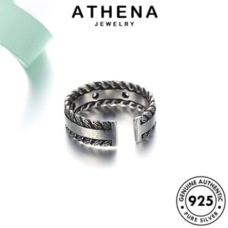 ATHENA JEWELRY แฟชั่น ต้นฉบับ 925 แท้ เครื่องประดับ Silver บิดย้อนยุค เครื่องประดับ เงิน ผู้หญิง แหวน เกาหลี R219