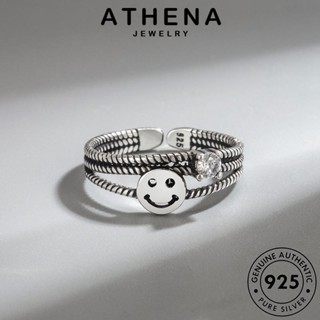 ATHENA JEWELRY เครื่องประดับ เกาหลี Silver แท้ แหวน เครื่องประดับ เงิน ผู้หญิง 925 ยิ้มย้อนยุค ต้นฉบับ แฟชั่น R228