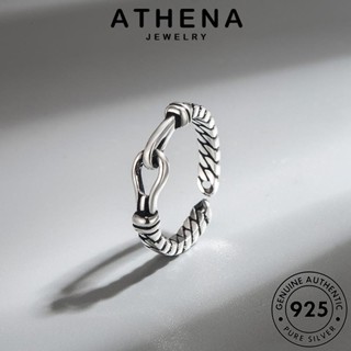 ATHENA JEWELRY เครื่องประดับ แฟชั่น เรขาคณิตย้อนยุค เครื่องประดับ ต้นฉบับ 925 แท้ แหวน Silver ผู้หญิง เงิน เกาหลี R230