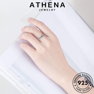 ATHENA JEWELRY เงิน ระลอกคลื่นย้อนยุค แหวน 925 เครื่องประดับ เครื่องประดับ เกาหลี ต้นฉบับ แท้ แฟชั่น Silver ผู้หญิง R244