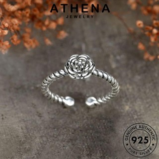 ATHENA JEWELRY แฟชั่น ต้นฉบับ 925 ผู้หญิง Silver เครื่องประดับ แหวน เกาหลี แท้ เครื่องประดับ กุหลาบวินเทจ เงิน R245