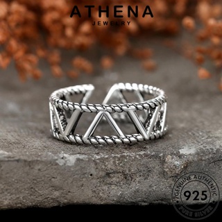 ATHENA JEWELRY ต้นฉบับ ผู้หญิง แหวน เกาหลี เงิน 925 เครื่องประดับ รูปทรงเรขาคณิตที่เรียบง่าย เครื่องประดับ แฟชั่น แท้ Silver R246