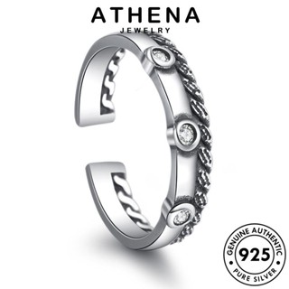 ATHENA JEWELRY ผู้หญิง 925 เกาหลี แหวน เครื่องประดับ ต้นฉบับ Silver เงิน แท้ แฟชั่น เครื่องประดับ ออร่าสามตาย้อนยุค R254