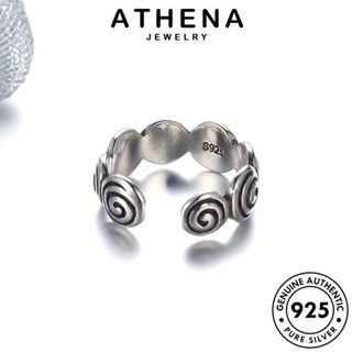 ATHENA JEWELRY เครื่องประดับ เครื่องประดับ แท้ เกาหลี เงิน 925 แหวน ผู้หญิง หมุนวินเทจ แฟชั่น ต้นฉบับ Silver R264