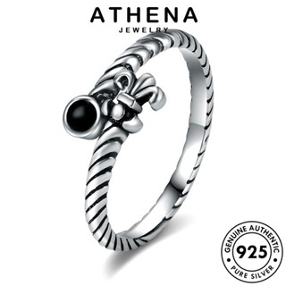 ATHENA JEWELRY Silver เงิน แท้ 925 เกาหลี ผู้หญิง ต้นฉบับ ส่วนบุคคล นิลดำ แหวน เครื่องประดับ แฟชั่น เครื่องประดับ R273