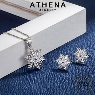 ATHENA JEWELRY เครื่องประดับ เกล็ดหิมะหวาน 925 ผู้หญิง เงิน ต้นฉบับ เกาหลี แท้ เครื่องประดับ จี้ Silver สร้อยคอ แฟชั่น มอยส์ซาไนท์ไดมอนด์ S4